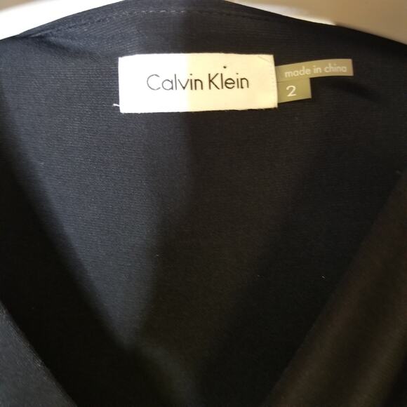 Calvin Klein V-Neck Draped Sequin Waist Cap Sleeve Ball Gown Size 2 - Picture 6 of 8